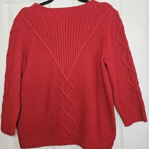 Karl Lagerfeld Red Textured Knit Sweater